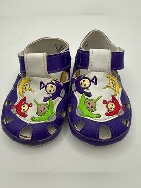 Vintage 1999 Teletubbies Infant Sandals Size 1 Velcro Strap